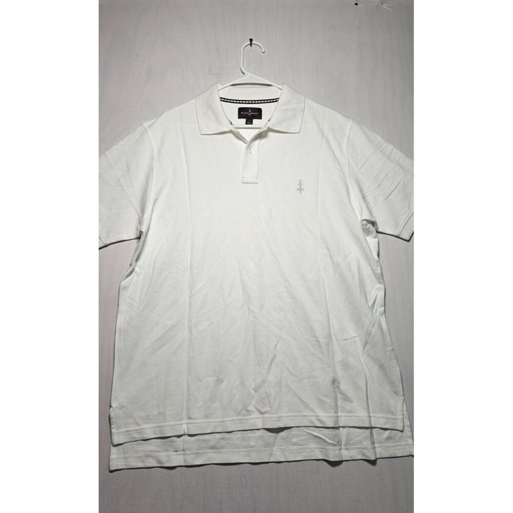 Black Brown Polo Shirt Men’s Large White Short Sleeve Casual New Without Tags
